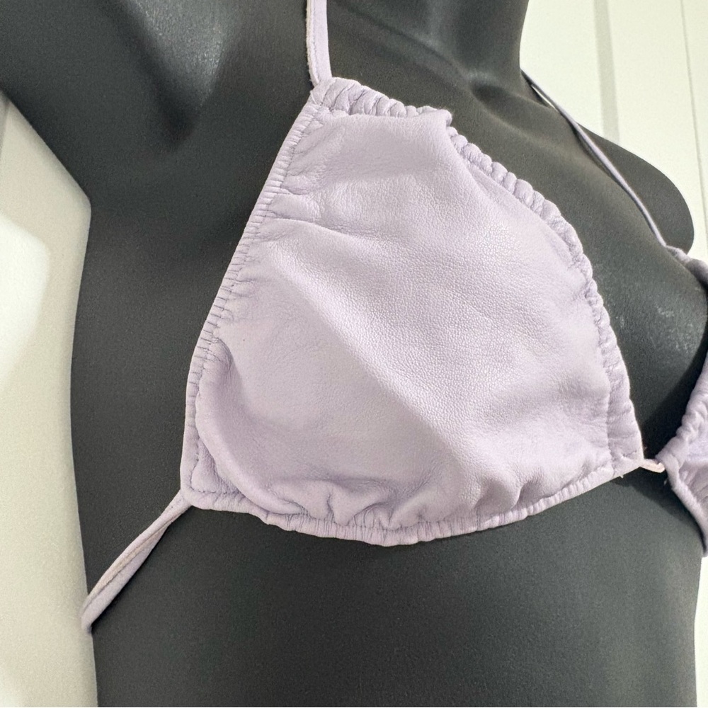 Danier Purple Leather Bikini Top‎ Bra Women’s Size Medium - Picture 4 of 13
